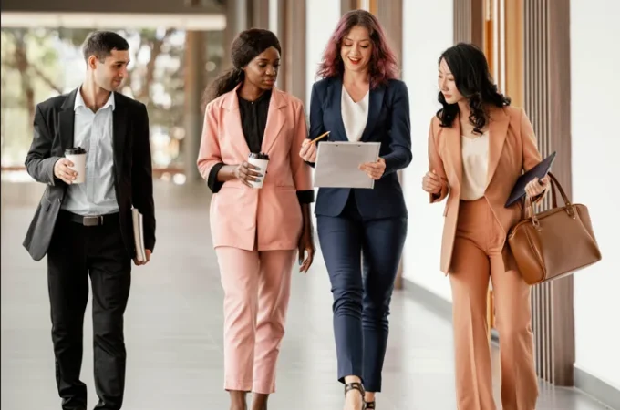 Business casual outfit for women in a professional workplace