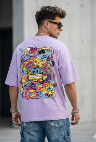 Person wearing a stylish graphic tee with jeans