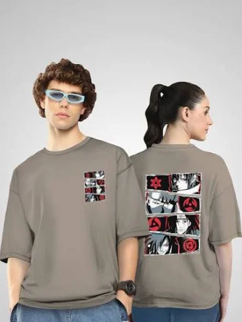 A person wearing a stylish graphic tee with jean